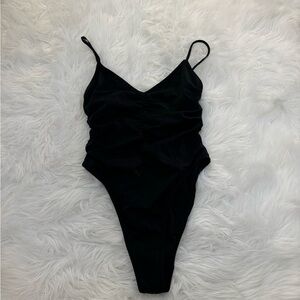 LA hearts ruched one piece swimsuit